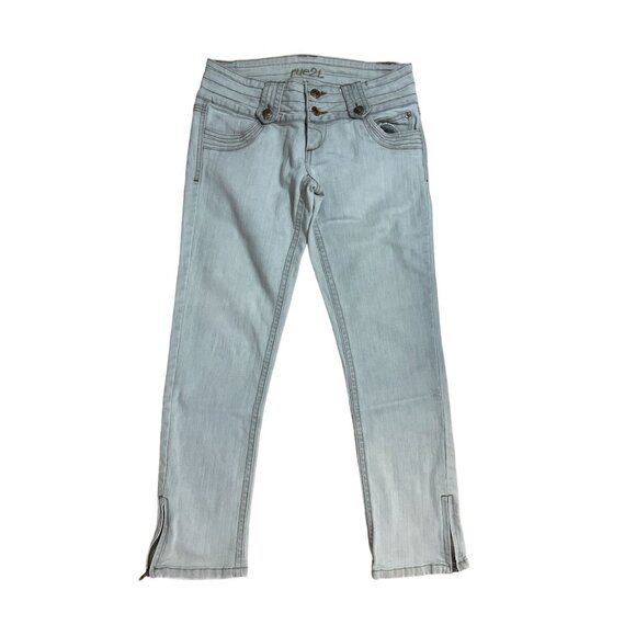 Rue 21 Grey Cropped Jeans Size 3/4 - Picture 1 of 3